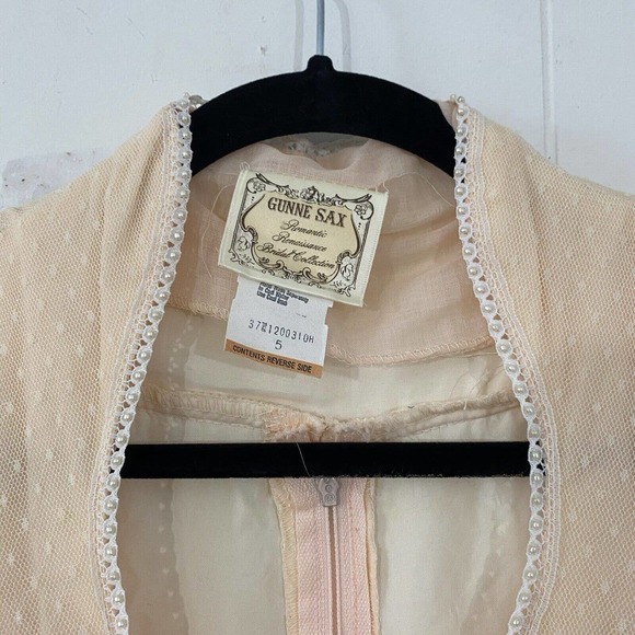 Vintage 1970s Pale Pink Gunne Sax Maxi Dress Corset Bodice Cottage Prairie - Picture 6 of 9